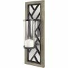 Wholesale ⭐ Mercana Benji 24"H Brown Wood Frame Black Metal Accent Mirrored Wall Candle Holder - 8"W X 6.1"D X 24"H 😉