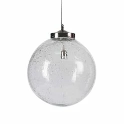 Brand new 🔔 Mercana Bleeker I Silver Metal Seeded Glass Globe Pendant Light - 18.0L X 18.0W X 25.0H ✨