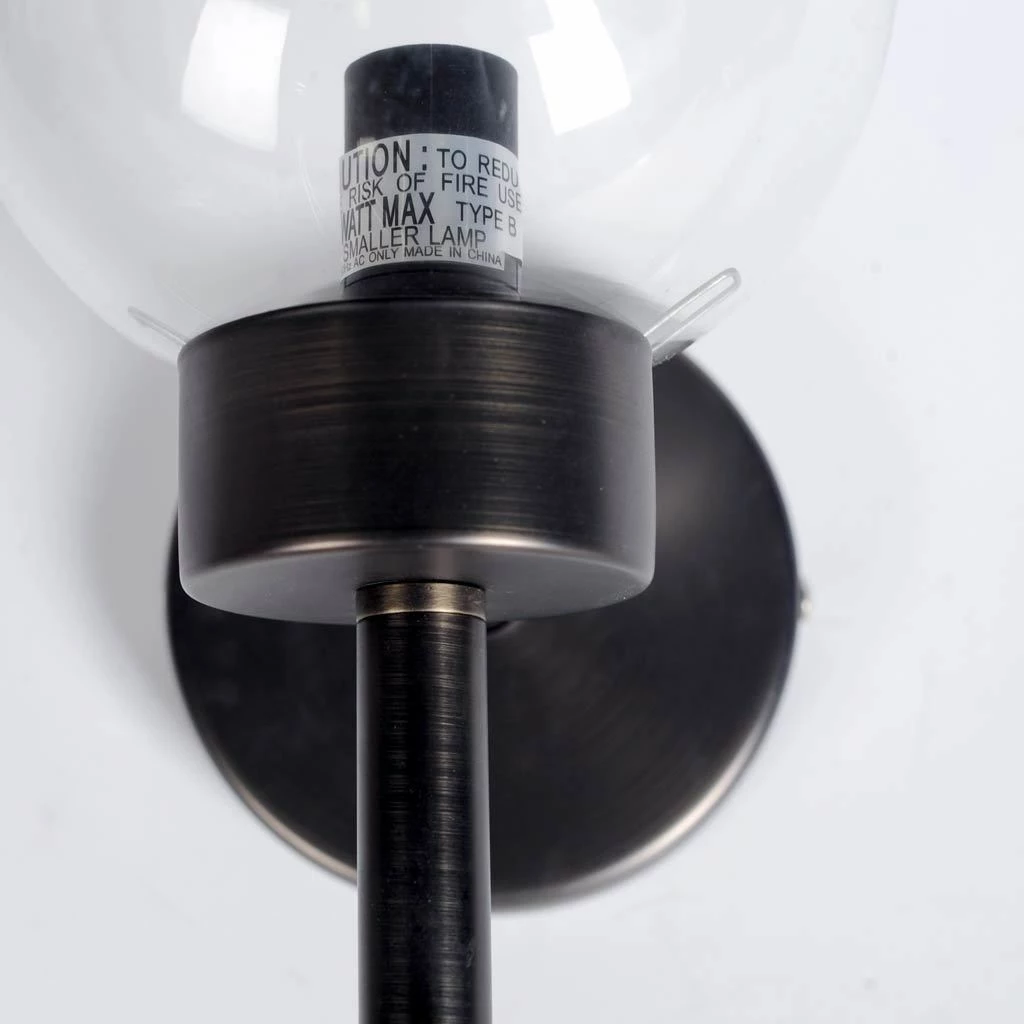 Top 10 π€© Mercana Boltern II 6x12 Black Toned Glass Globe Wall Sconce - 6.0L X 6.0W X 12.0H β - Image 2