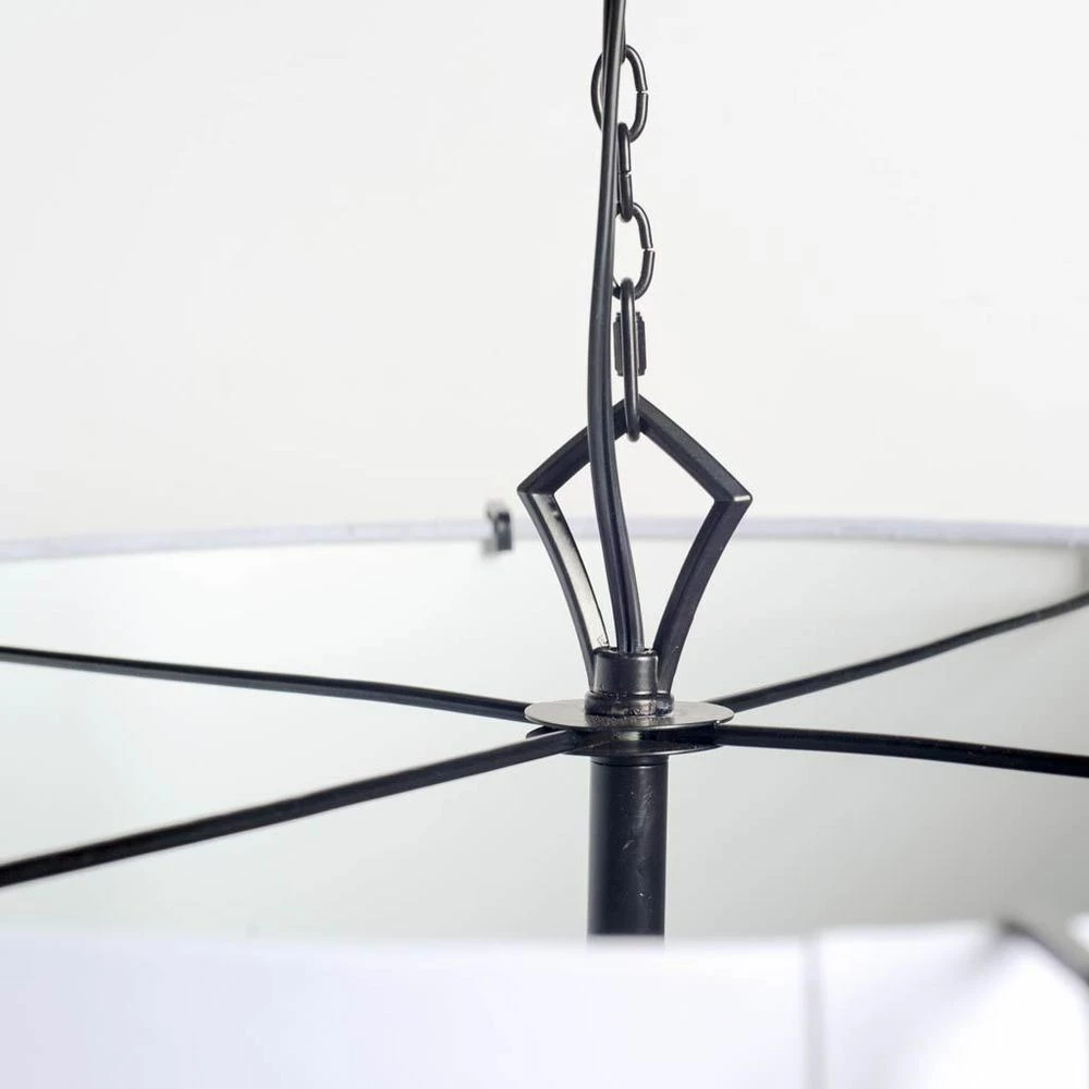 Coupon ⭐ Mercana Brasseur I Charcoal Black Metal Fish Scale Three Bulb Chandelier - 26"W X 26"D X 15"H 👏 - Image 3