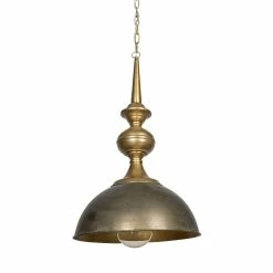 Best reviews of 💯 Mercana Capsa Antique Gold & Silver Toned Metal Dome Pendant Light - 17"W X 17"D X 29"H 💯
