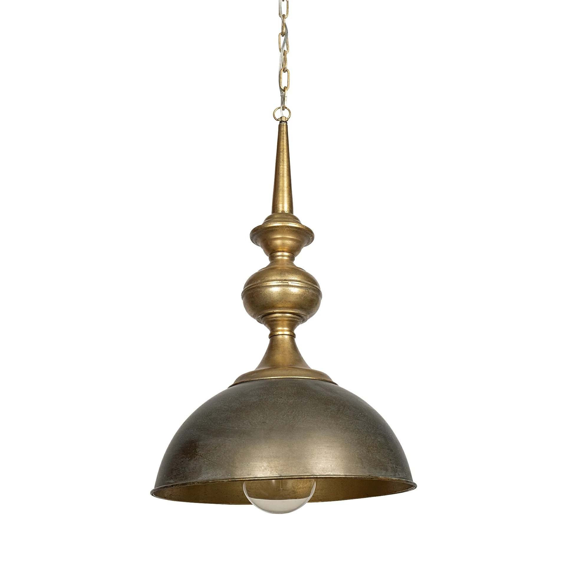 Best reviews of ๐ฏ Mercana Capsa Antique Gold & Silver Toned Metal Dome Pendant Light - 17"W X 17"D X 29"H ๐ฏ