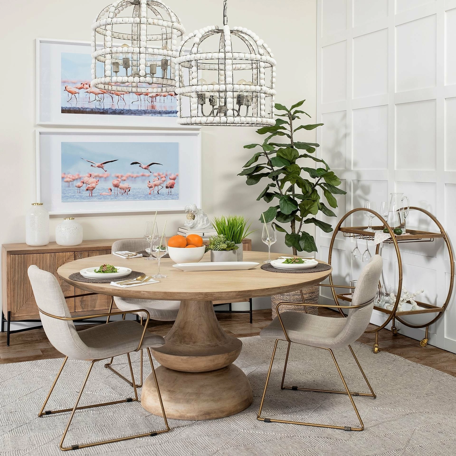 Buy β Mercana Carola Gold Frame Two-Tier Glass Shelves W/Stemware Holder Bar Cart - 36.25L X 18.0W X 40.25H π - Image 12