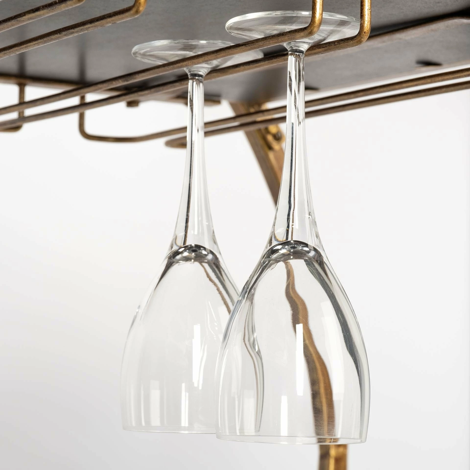 Buy β Mercana Carola Gold Frame Two-Tier Glass Shelves W/Stemware Holder Bar Cart - 36.25L X 18.0W X 40.25H π - Image 10