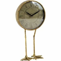 Deals 😍 Mercana Chadwick Antiqued Brass Duck Leg Table Clock - 7.9L X 3.9W X 15.1H 🔔