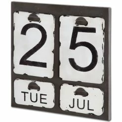 Best Pirce 🛒 Mercana Dario White Metal Distressed Hanging Day Calendar - Small 💯
