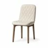 Wholesale 😀 Mercana David Diamond Tufted Cream Fabric Wrap W/Brown Wood Base Dining Chair - 19"W X 25"D X 35"H ✨
