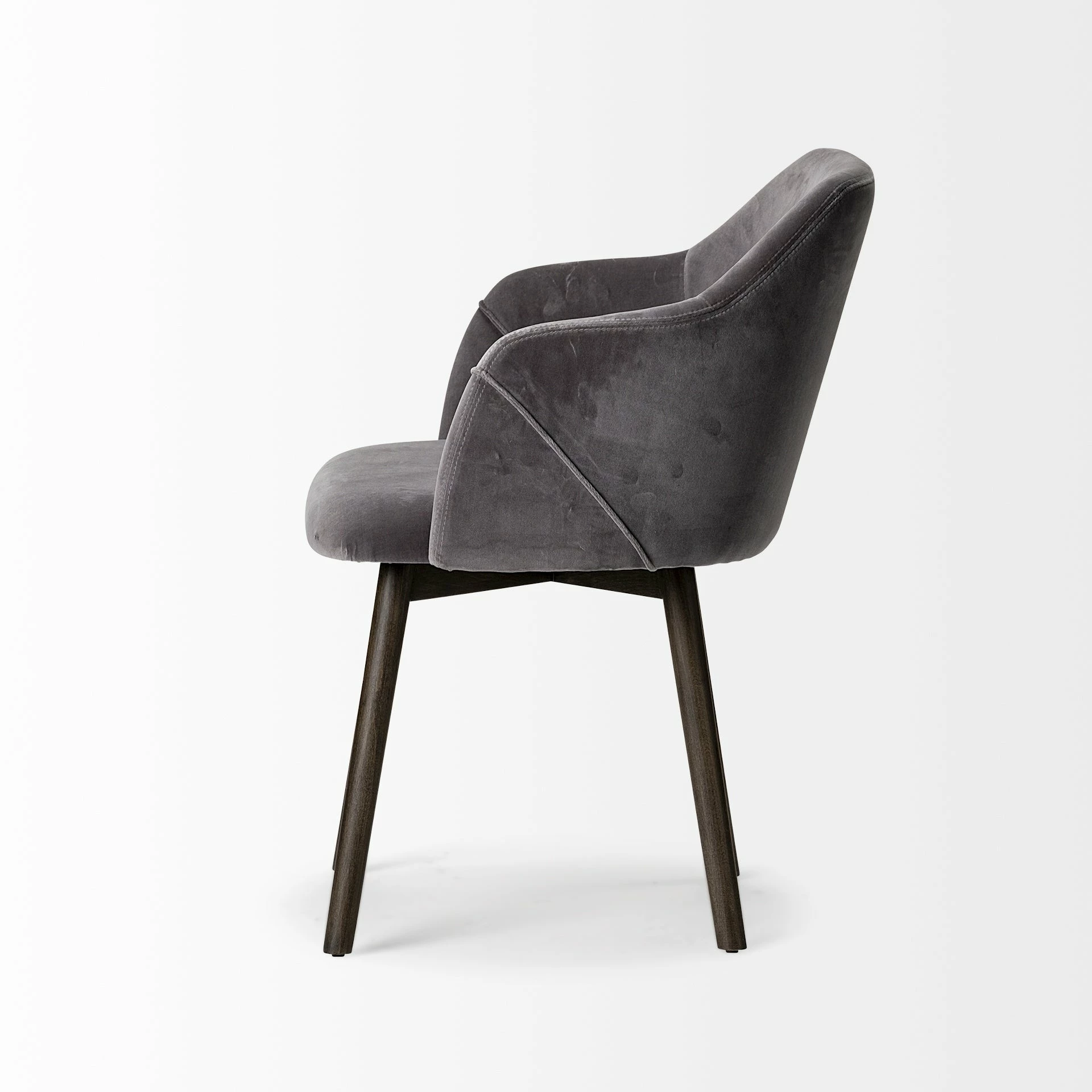 Discount ๐ Mercana Ronald II Grey Velvet Wrap W/Black Wooden Base Dining Chair - 23"W X 23" D X 32"H ๐ - Image 3