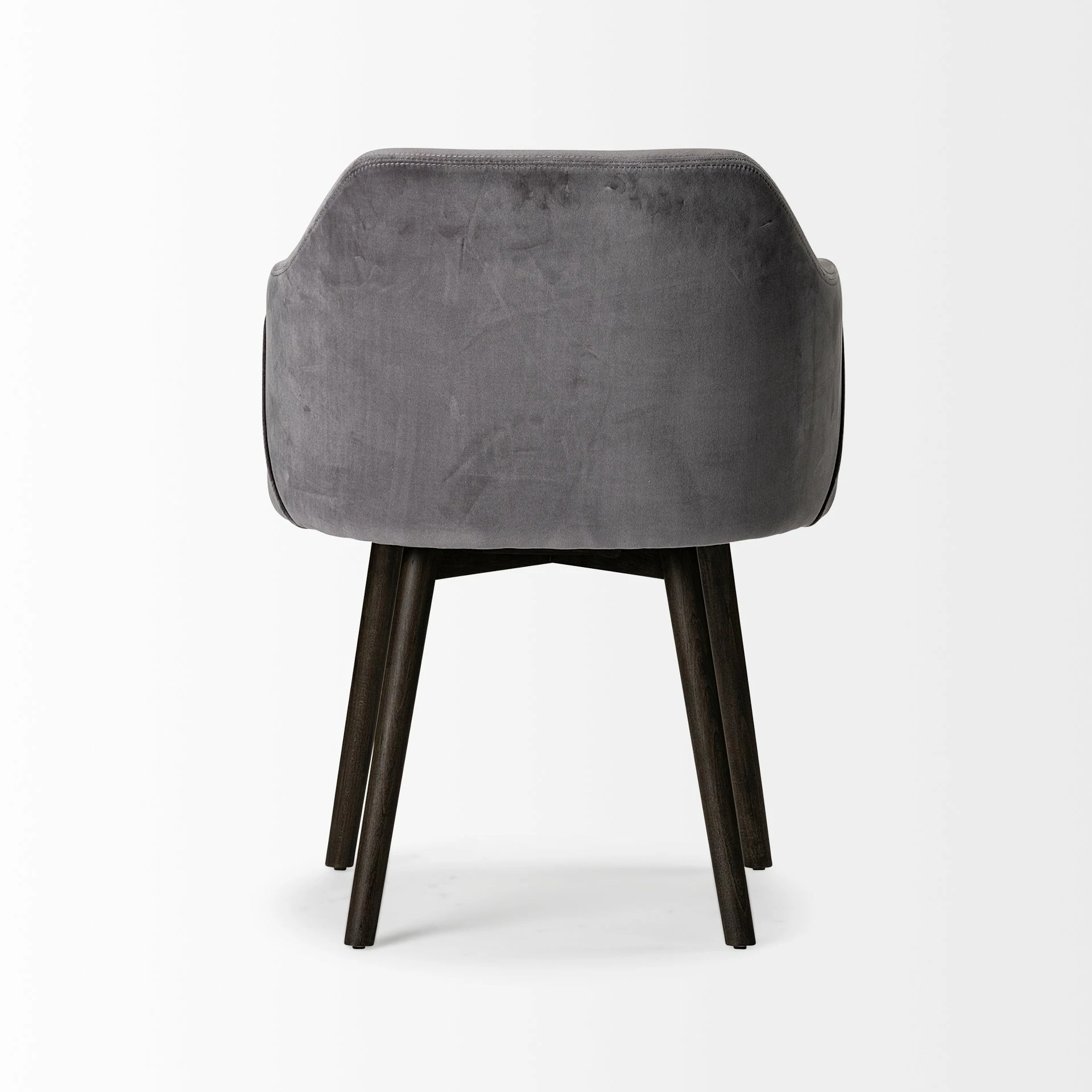 Discount ๐ Mercana Ronald II Grey Velvet Wrap W/Black Wooden Base Dining Chair - 23"W X 23" D X 32"H ๐ - Image 4
