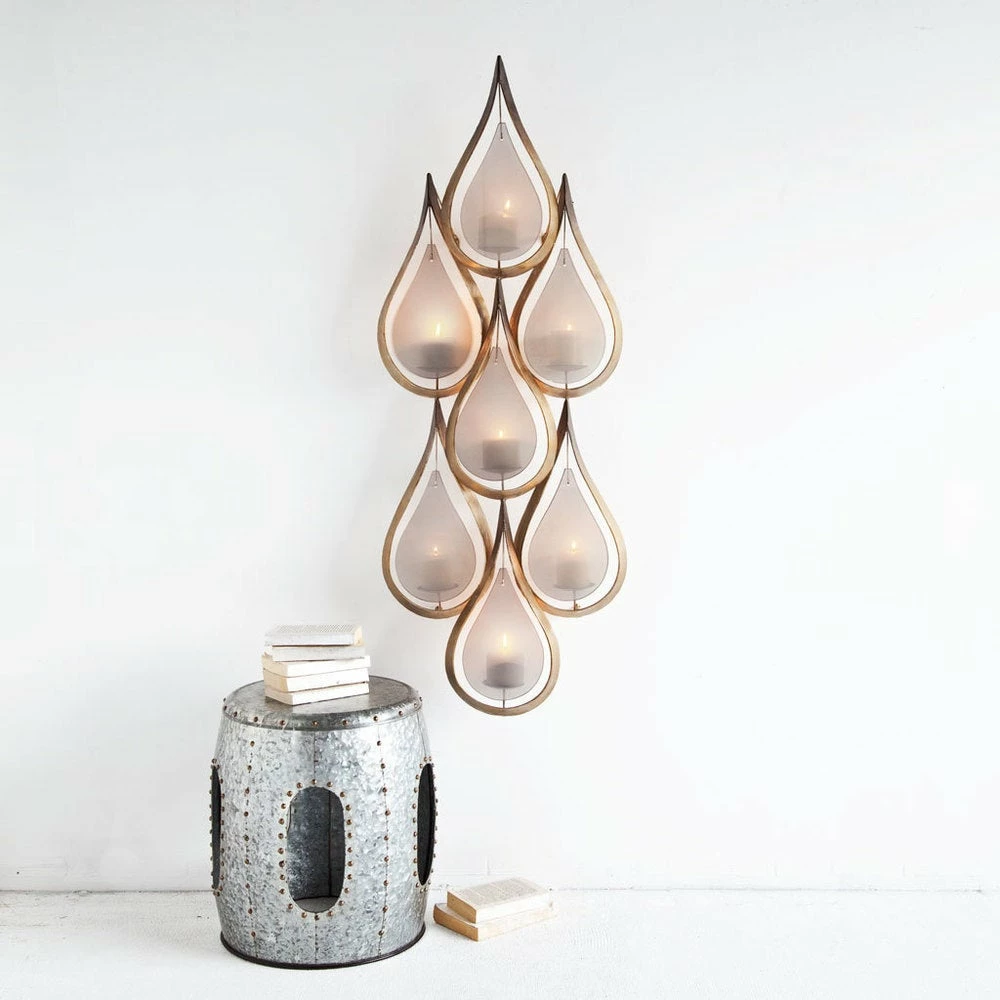 Hot Sale โญ Mercana Edidon Gold Metal Tear Drop Candle Display - 20.1"W X 6"D X 52"H ๐ - Image 5