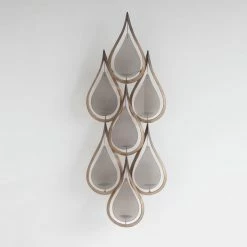 Hot Sale ⭐ Mercana Edidon Gold Metal Tear Drop Candle Display - 20.1"W X 6"D X 52"H 🛒