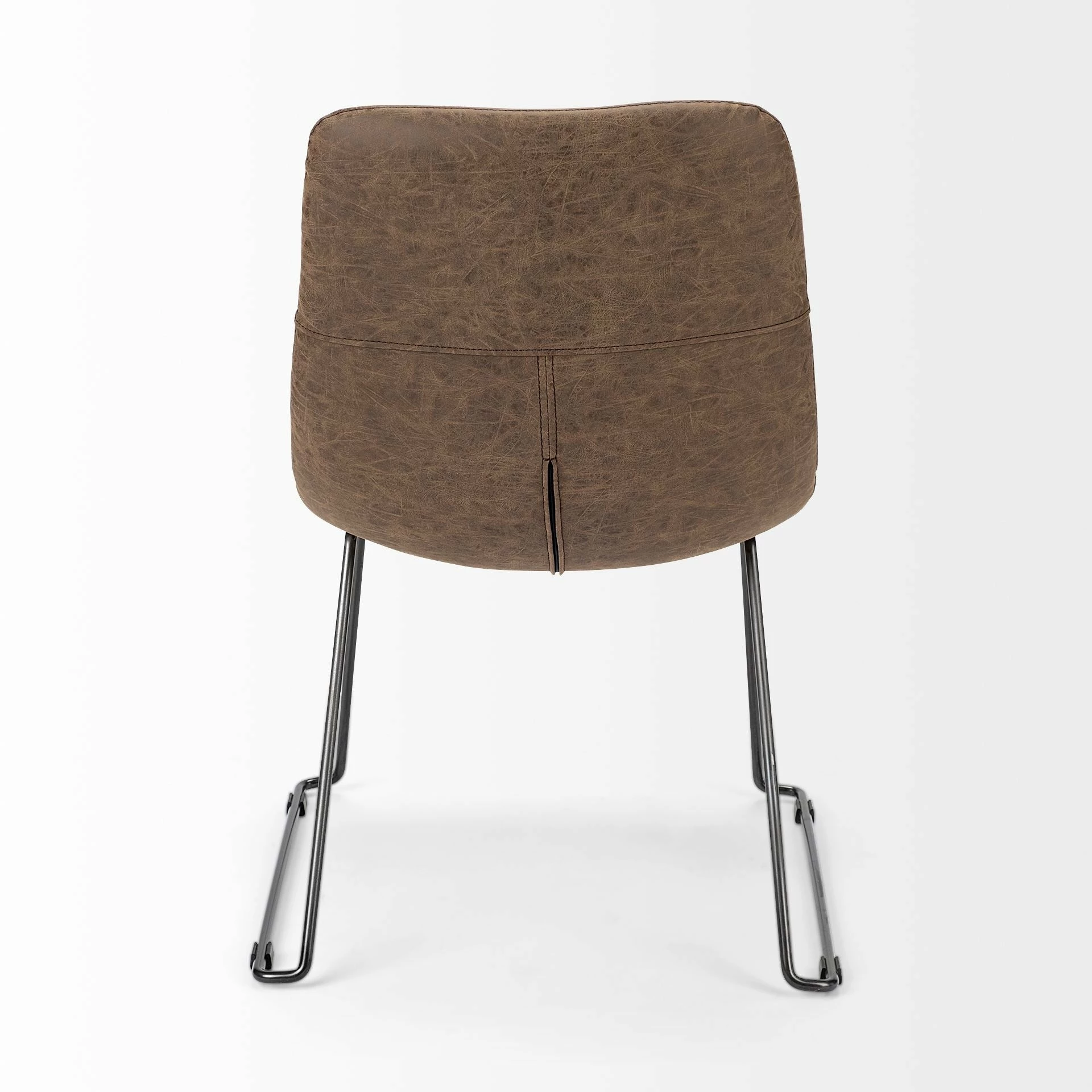 Cheap โค๏ธ Mercana Sawyer I Brown Faux-Leather Seat W/Black Iron Frame Dining Chair - 22"W X 25"D X 35"H ๐ - Image 4