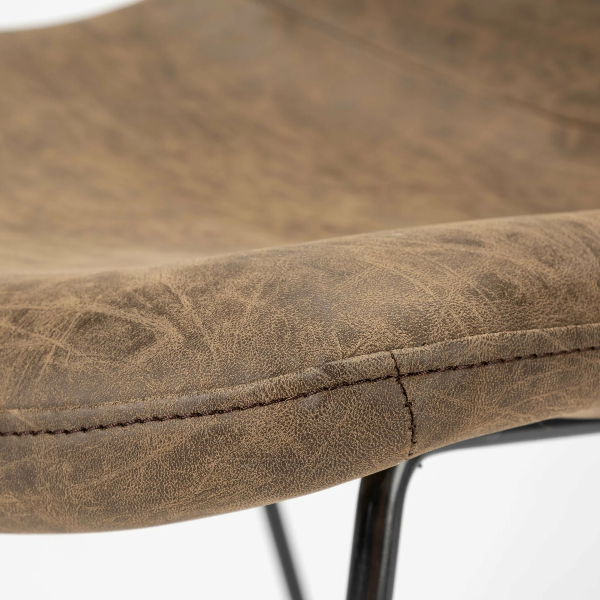 Cheap โค๏ธ Mercana Sawyer I Brown Faux-Leather Seat W/Black Iron Frame Dining Chair - 22"W X 25"D X 35"H ๐ - Image 5