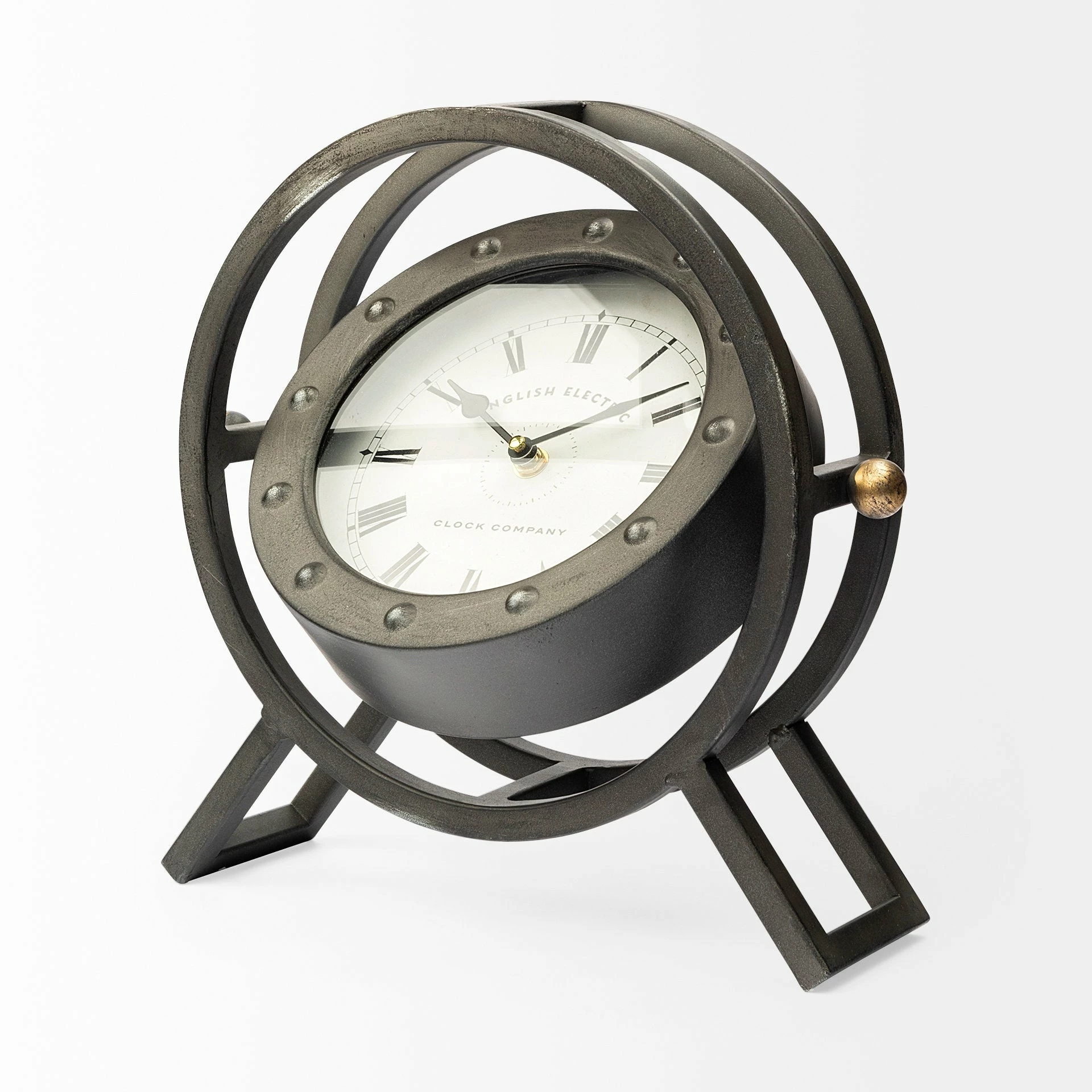 New โ Mercana Gaston Metal Circular Table Clock - 11.8L X 3.1W X 11.4H ๐ - Image 3