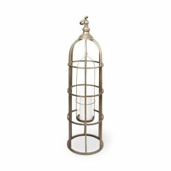 Coupon 😉 Mercana Gerson I Large Cage-Style Gold Metal Candle Holder Lantern 🔥
