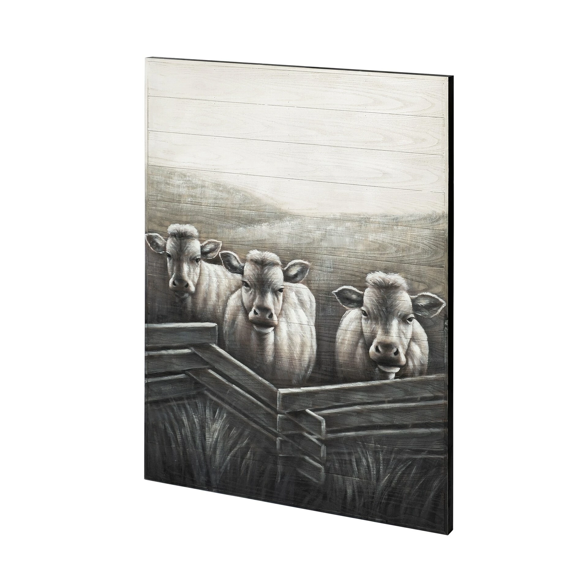 Cheap 😍 Mercana Happy Heard (36x48) Large Vertical Farmhouse Cows Original Hand Painted On Wood Oil Painting ✔️