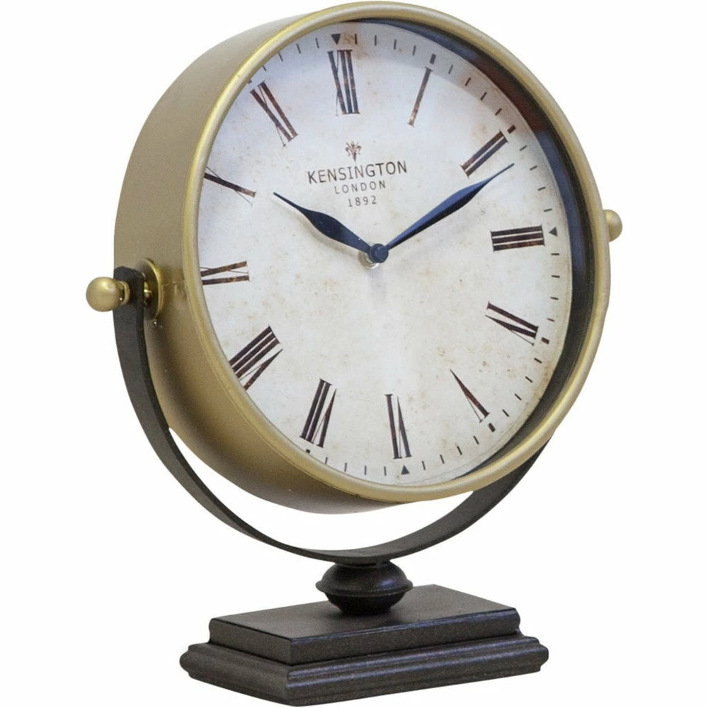 Deals β¨ Mercana Houston Gold Metal Half Moon Base Table Clock - 4.0L X 12.0W X 13.0H π - Image 2