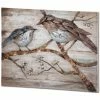 Brand new 💯 Mercana Ici Momma & Baby Bird Original Hand Painted On Wood Oil Painting - Brown 🛒