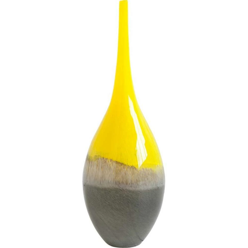 Cheap ✔️ Mercana Jasse Yellow & Gray Ombre Glass Vase 👏 - Image 6