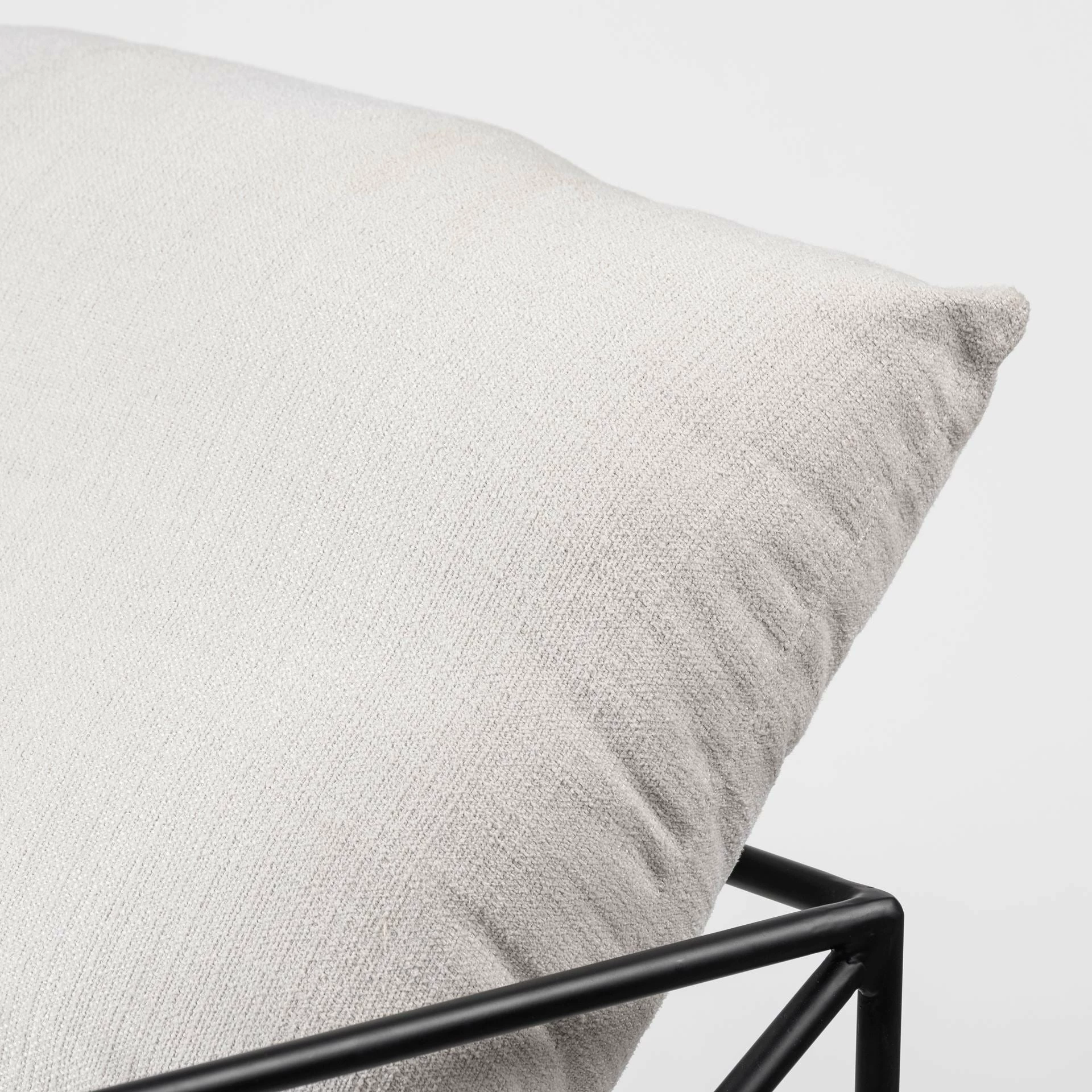 Promo π Mercana Leonidas Cream Upholstered Padded Seat And Black Metal Frame Accent Chair - 28.5W X 29.5D X 34.0H π - Image 6