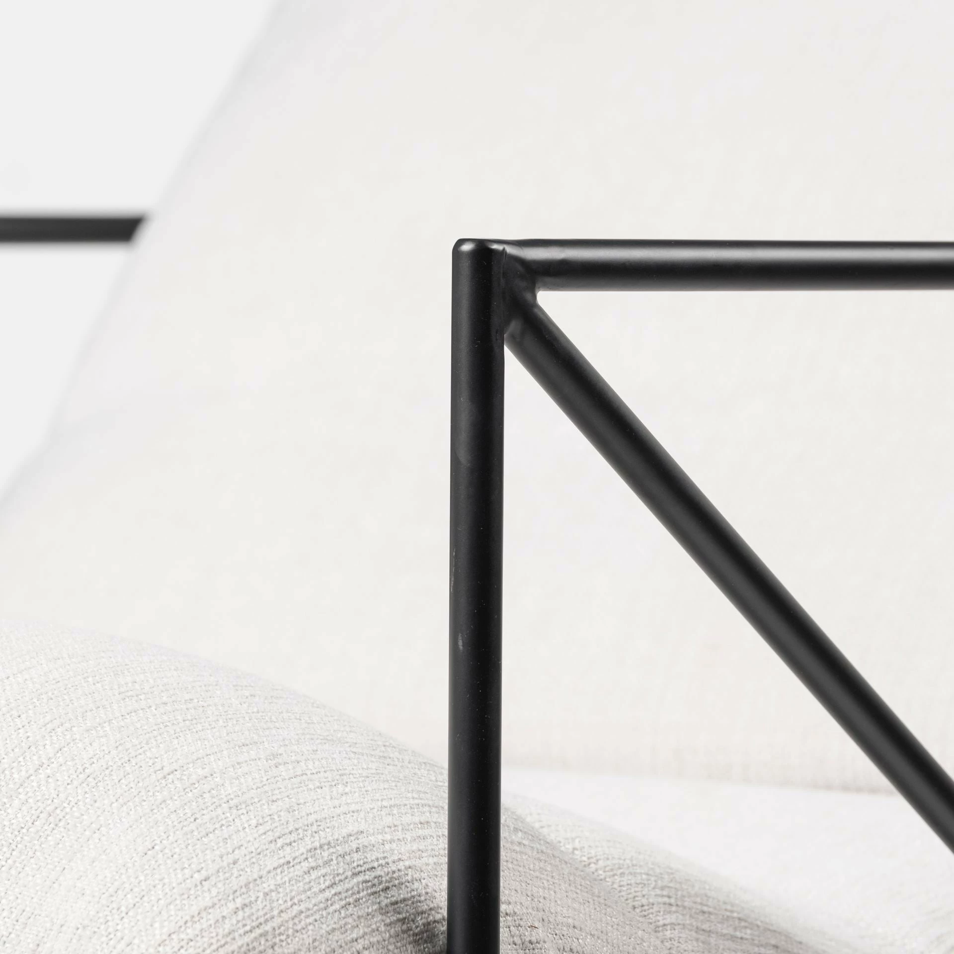 Promo π Mercana Leonidas Cream Upholstered Padded Seat And Black Metal Frame Accent Chair - 28.5W X 29.5D X 34.0H π - Image 7