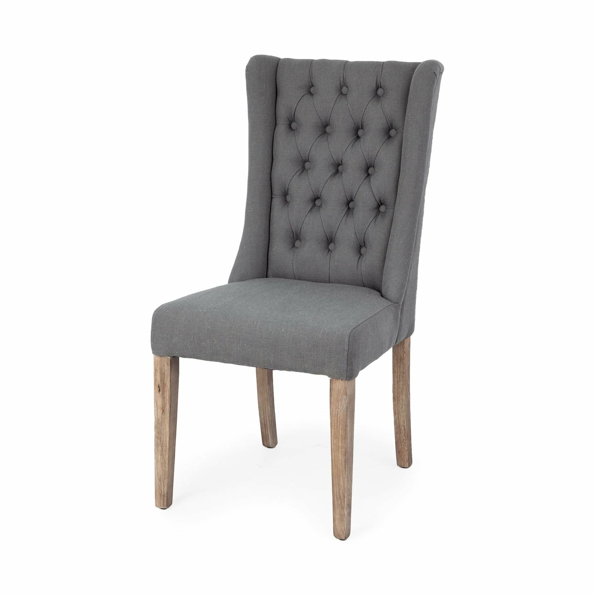 Best Pirce ๐ Mercana Mackenzie II Gray Plush Linen Covering Ash Solid Wood Base Dining Chair - 20.3L X 22.0W X 40.5H ๐