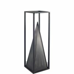 Wholesale 🛒 Mercana Memphis II Black Metal Pyramid In Square Frame Decorative Object, Small - 3.9"W X 4"D X 13"H 👏