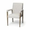 Outlet 😉 Mercana Palisades Cream Fabric Wrap Brown Wood Frame Dining Chair - 23.8L X 28.0W X 36.0H 😉