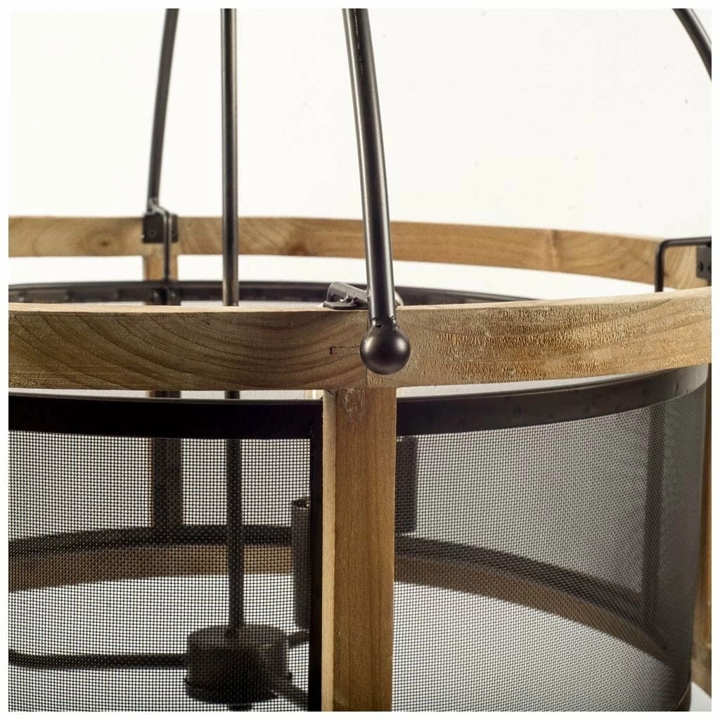 Flash Sale π― Mercana Penhill (25"x24") Black And Wooden Three Bulb Chandelier - 25.0L X 25.0W X 24.0H β - Image 2