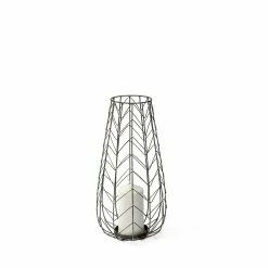 Promo 😍 Mercana Petiole I Small Gold Toned Metal Table Candle Holder 👍