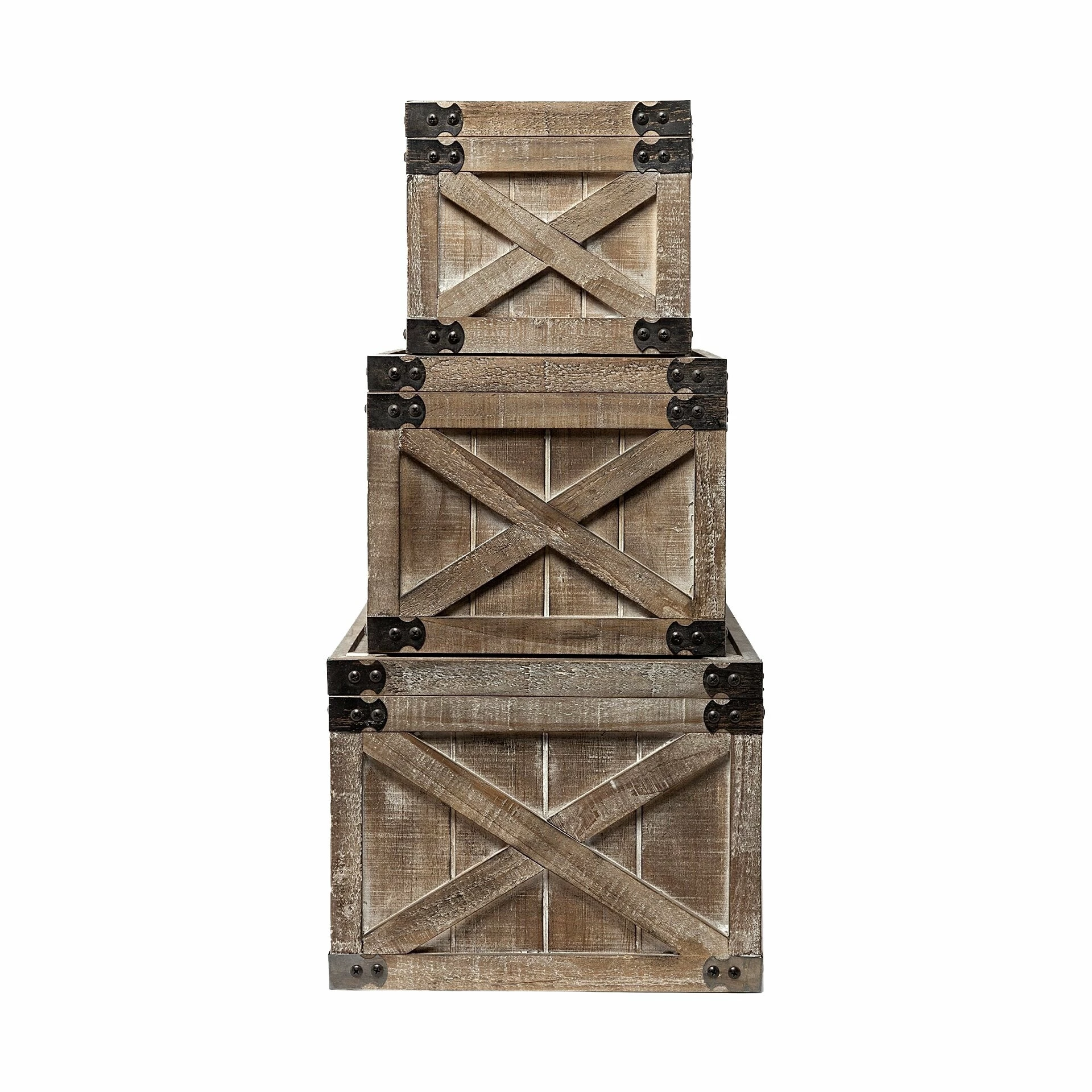 Hot Sale β¨ Mercana Port Moody Set Of Three Brown Wooden Decorative Boxes π― - Image 3