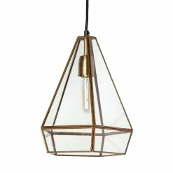 Top 10 ✨ Mercana Prima Gold Metal And Glass Pyramid Pendant Light - 10"W X 10"D X 13"H ✨