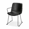 Promo 🥰 Mercana Sawyer II Black Faux-Leather Seat W/Black Iron Frame Dining Chair - 23"W X 25"D X 33"H ✔️