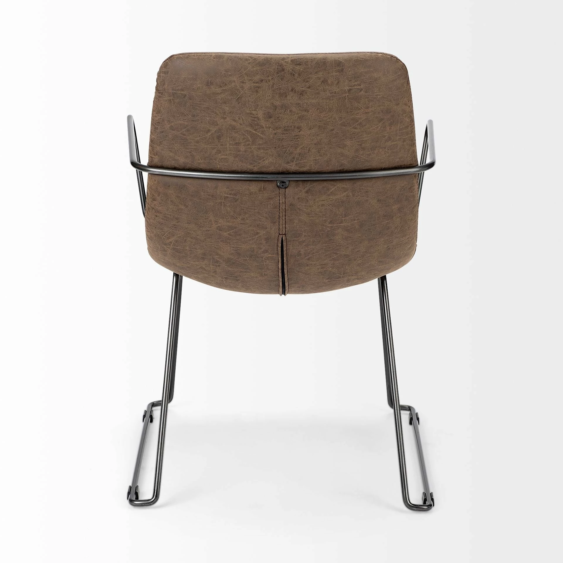 Brand new ๐ Mercana Sawyer II Brown Faux-Leather Seat W/Black Iron Frame Dining Chair - 23"W X 25"D X 33"H ๐ - Image 4