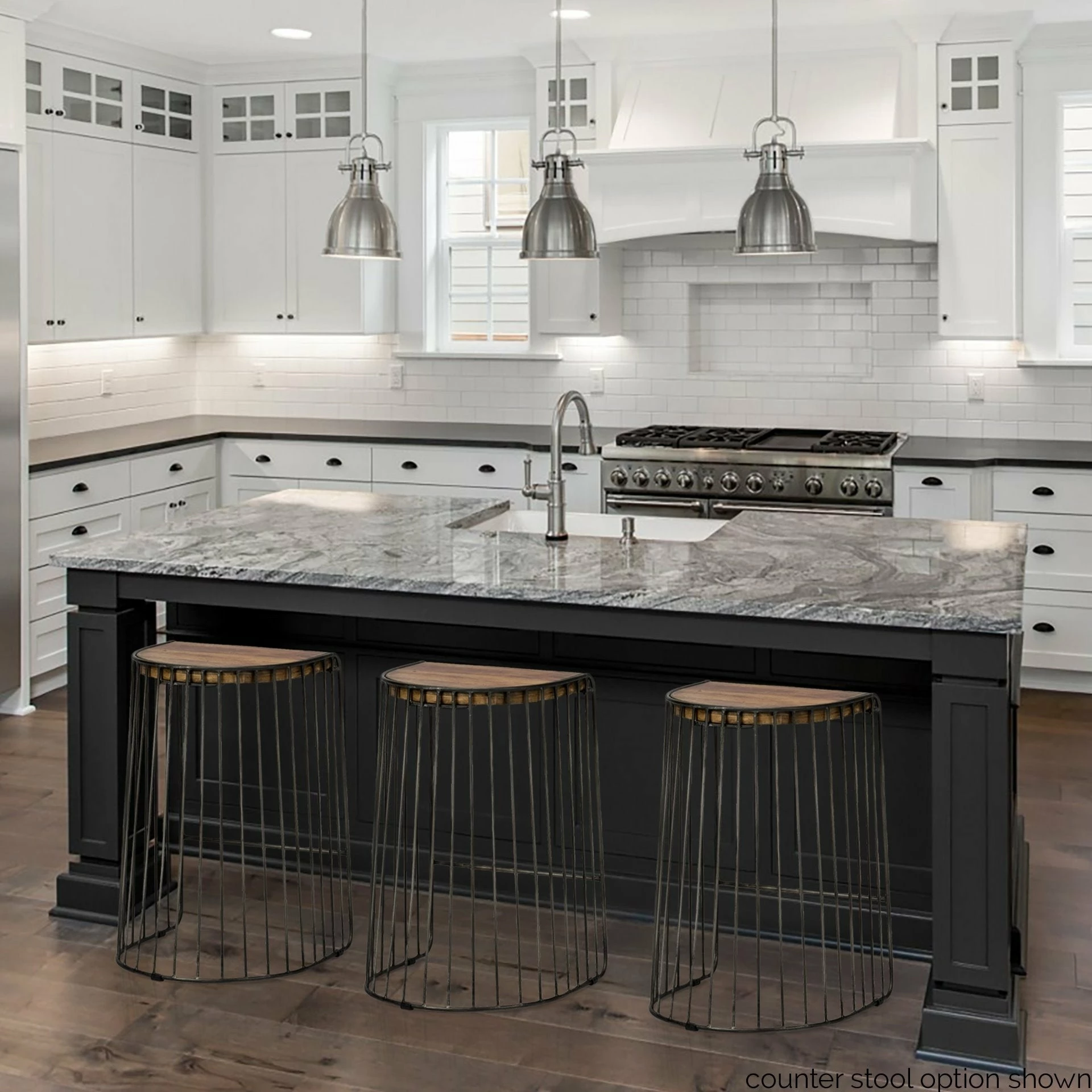 Cheapest ❤️ Mercana Seagram 30.5" Seat Height Brown Seat Black Metal Frame Stool - 16.5L X 14.0W X 30.5H 🧨 - Image 7