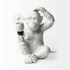 Top 10 🛒 Mercana Simia White Resin Playful Monkey Table Lamp - 9"W X 9"D X 12"H 👍