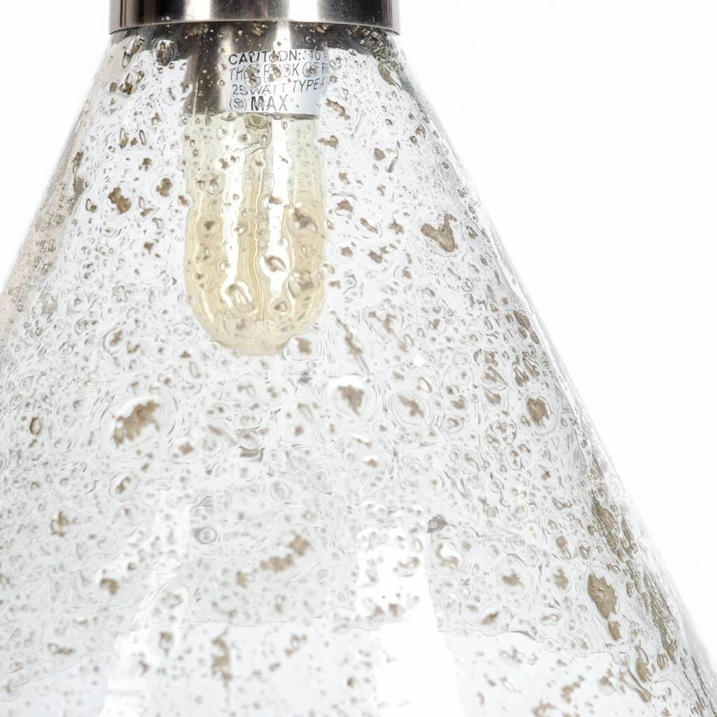 Promo ๐ฅ Mercana Thurlow II Silver Metal Seeded Glass Conical Pendant Light - 11"L X 11"W X 12"H ๐ - Image 2