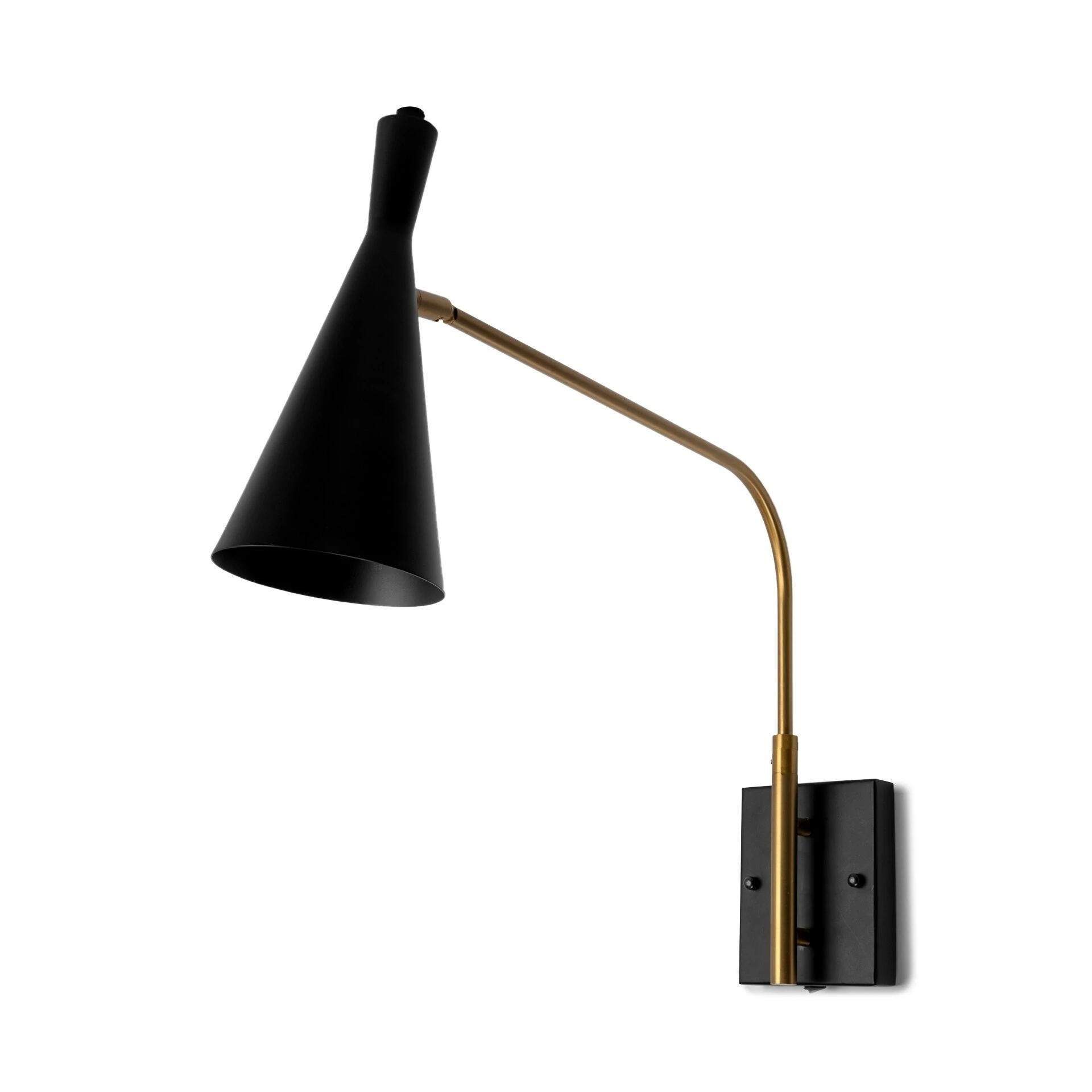 Top 10 โญ Mercana Tremont I Black & Gold Metal Conical Shade Wall Sconce - 13.0L X 4.5W X 22.0H ๐