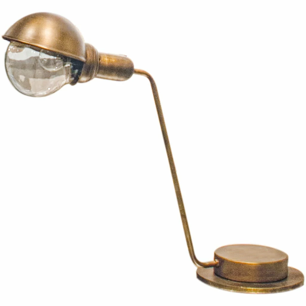 Hot Sale 🔥 Mercana Vaughn Gold-Tone Metal Half-Moon Shade Table Lamp - 26"W X 9"D X 21"H 🤩