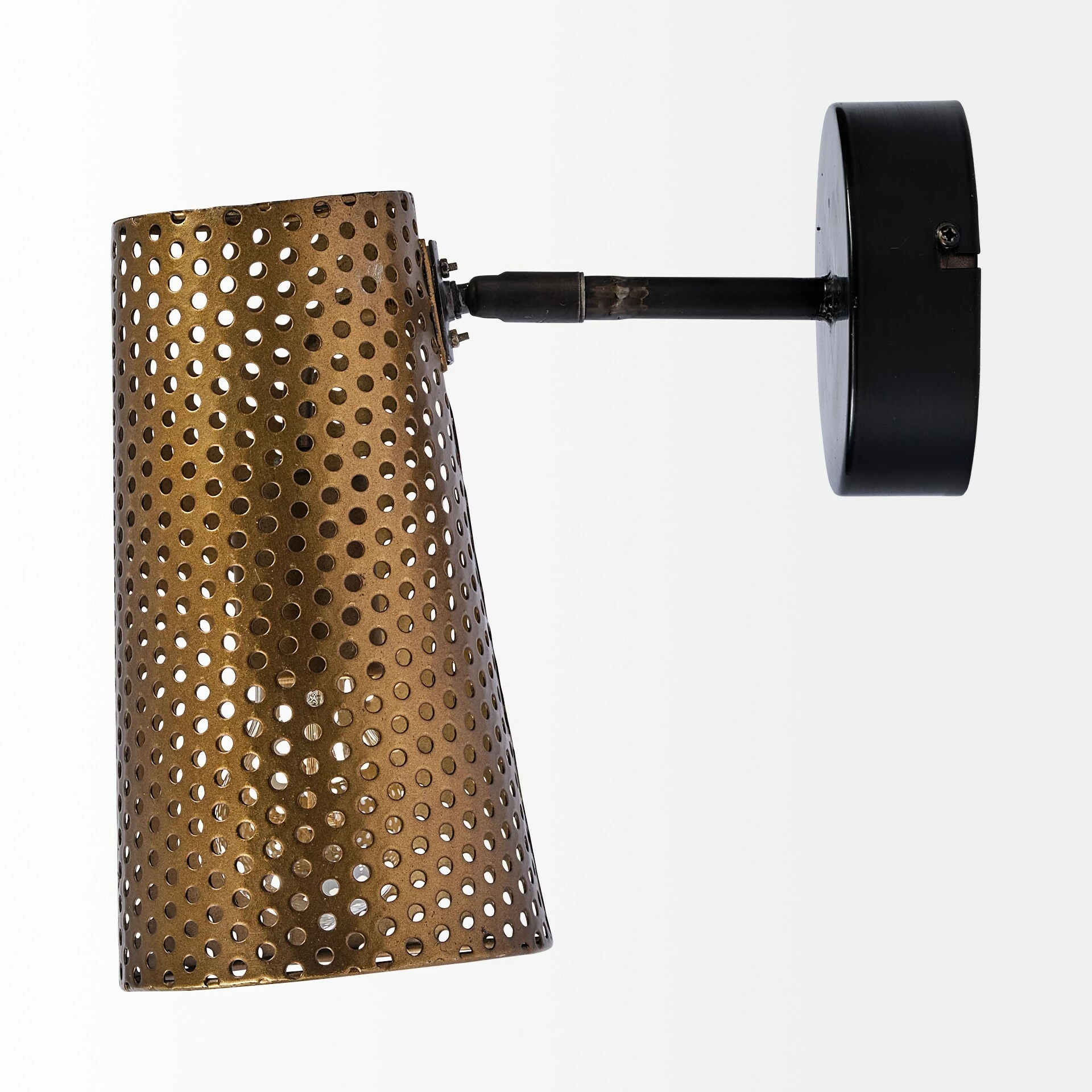 Deals ๐ฏ Mercana Wesley I 11x10.2 Gold Toned Perforated Metal Cone Wall Sconce - 11.0L X 5.1W X 10.2H ๐ - Image 3