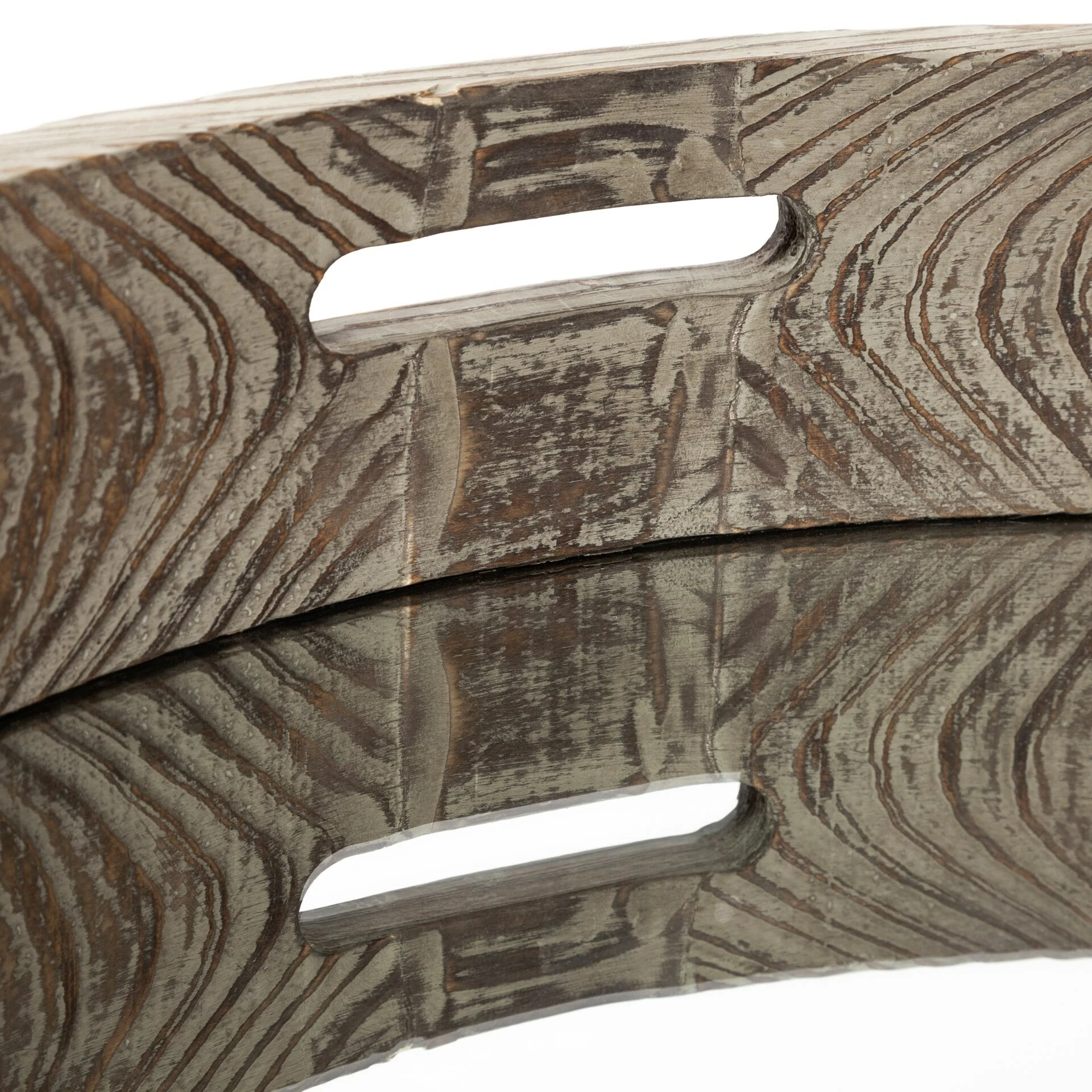 Wholesale 🎁 Mercana Whittier Brown Wooden Mirrored Base Tray - 28"W X 28"H X 5"D 🔔 - Image 6