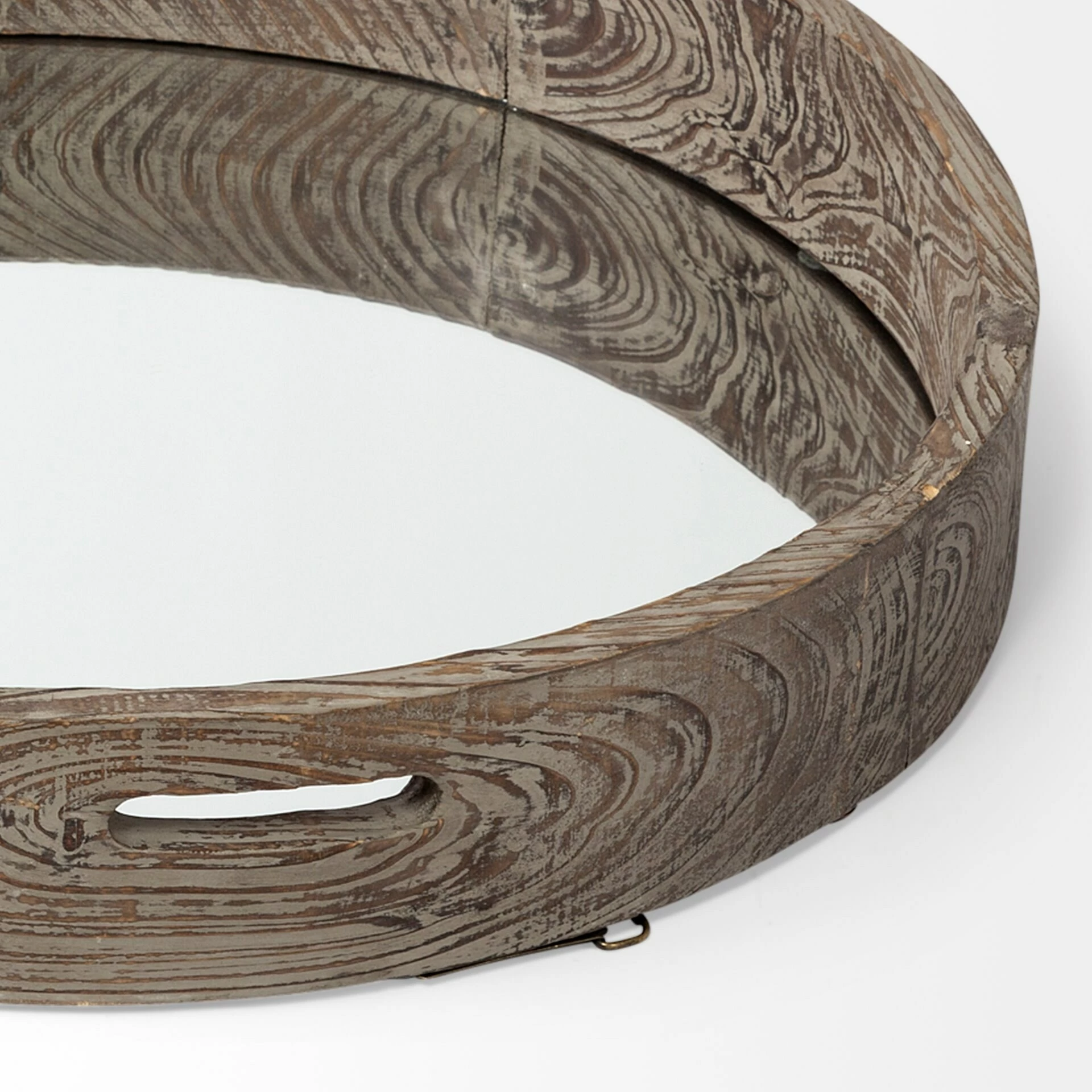 Wholesale 🎁 Mercana Whittier Brown Wooden Mirrored Base Tray - 28"W X 28"H X 5"D 🔔 - Image 7