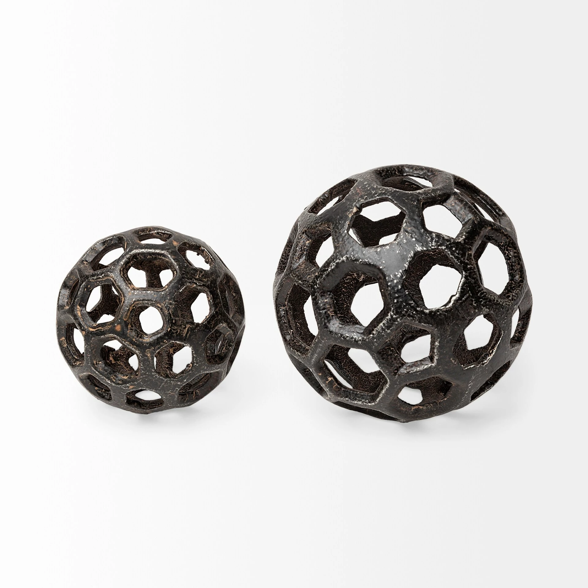 New ๐ Mercana Meyer I (Small) 3L X 3W Black Metal Hollow Decorative Orb ๐ - Image 2