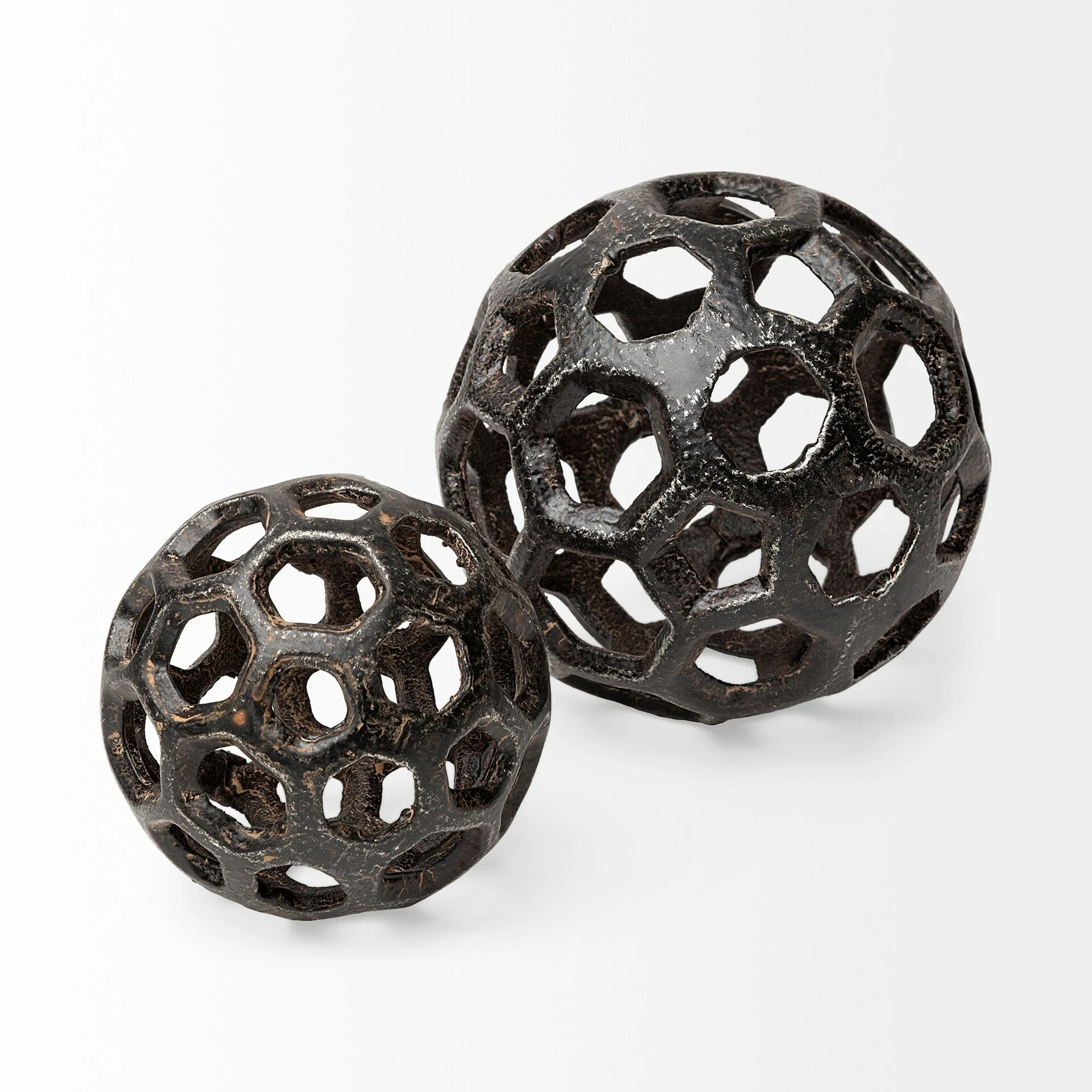 New ๐ Mercana Meyer I (Small) 3L X 3W Black Metal Hollow Decorative Orb ๐ - Image 3