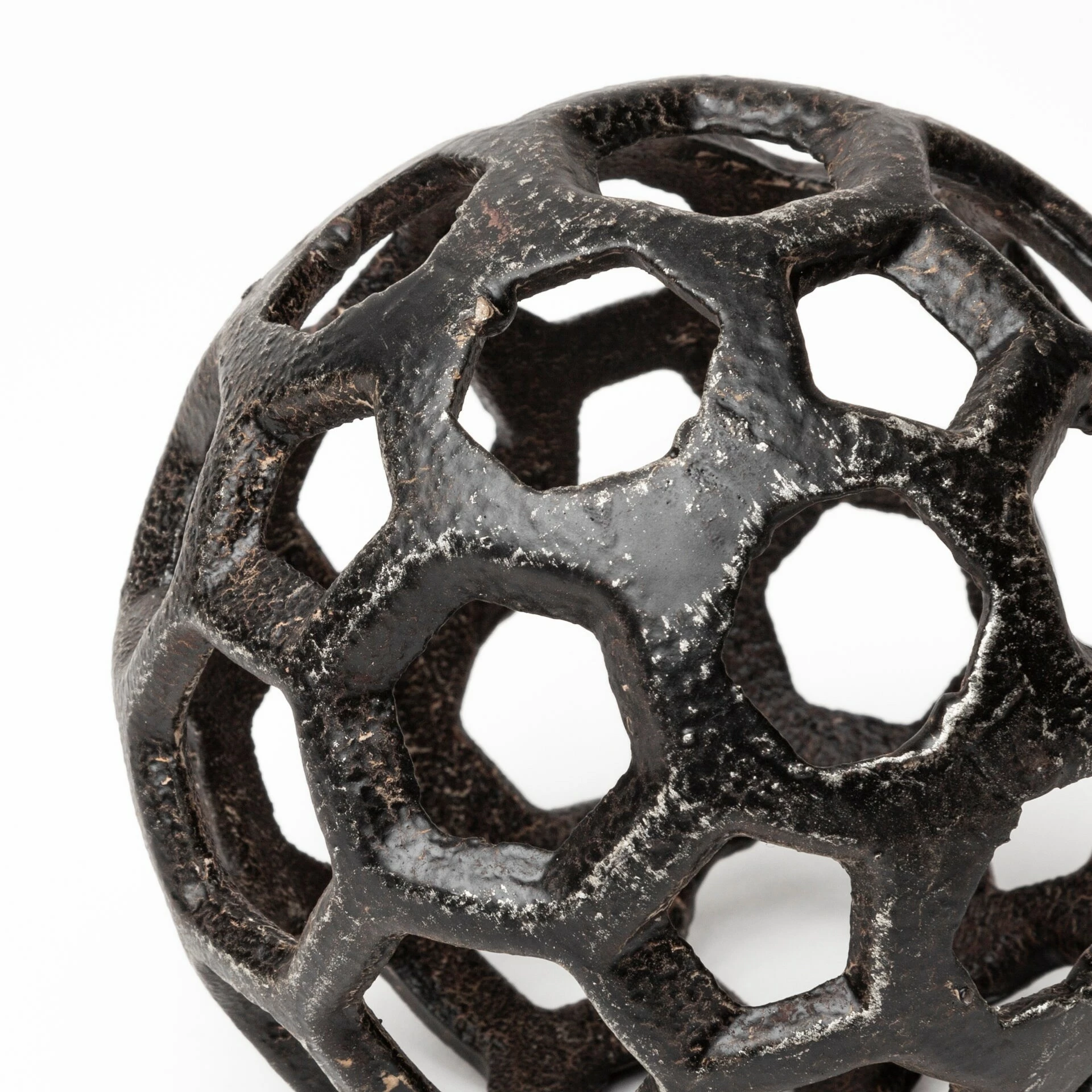 New ๐ Mercana Meyer I (Small) 3L X 3W Black Metal Hollow Decorative Orb ๐ - Image 4