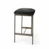 Best reviews of 😉 Mercana Millie 16.5L X 18.0W X 26.0H Black Leather Seat W/ Nickel Metal Frame Counter Stool 🔔