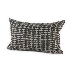 Buy 🧨 Mercana Miriam 13L X 21W Beige And Black Fabric Ikat Patterned Decorative Pillow Cover ✨