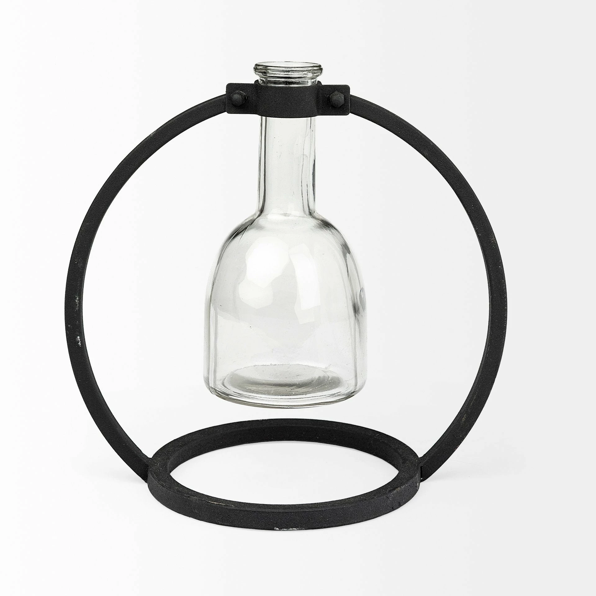 Best deal ๐ฅ Mercana Monica I Short Black Metal Glass Bottle Vase - 9"L X 5"W X 8"H ๐ - Image 2