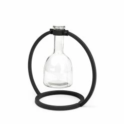 Best deal 🔥 Mercana Monica I Short Black Metal Glass Bottle Vase - 9"L X 5"W X 8"H 👍