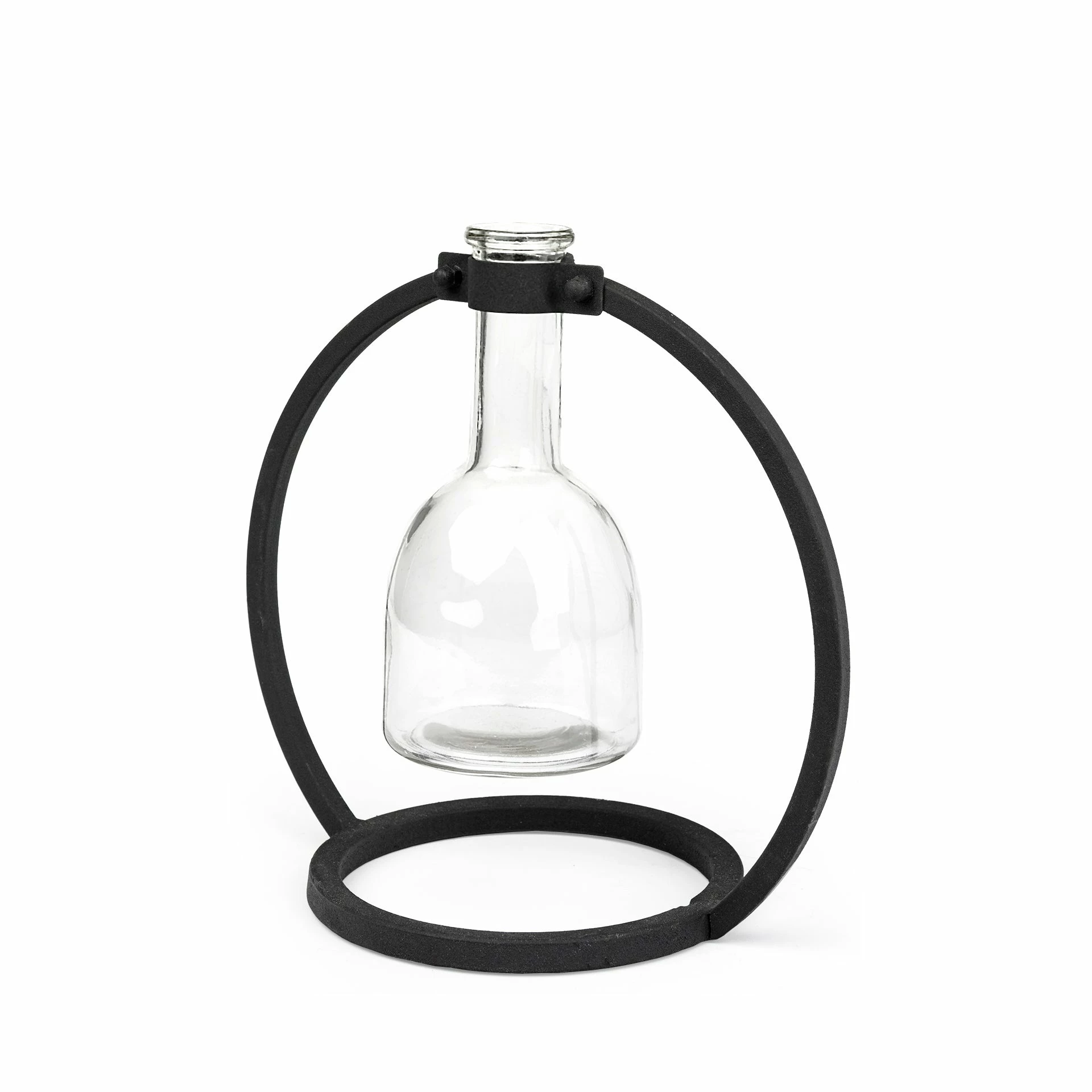 Best deal ๐ฅ Mercana Monica I Short Black Metal Glass Bottle Vase - 9"L X 5"W X 8"H ๐